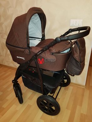 ☑Жива фотографія Дитяча коляска 3 в 1 Verdi Sonic Plus 14 brown  текстиль